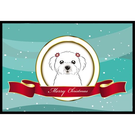 Carolines Treasures Maltese Merry Christmas Indoor and Outdoor Mat- 18 x 27 in. BB1518MAT
